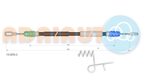 FORD Трос ручного тормоза задн. прав TRANSIT V363 adriauto 1302532