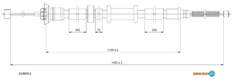 FORD трос ручного гальма задн. лів. KA 1.2-1.3 08-16 adriauto 1302551 на Форд KA