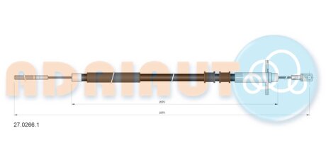 DB Трос ручного торм задн.прав.G W463 adriauto 2702661 на Мерседес G-Class w463