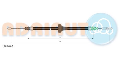 OPEL Трос ручного тормоза передн. VIVARO (B) (all) 14- adriauto 3302821