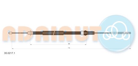 PEUGEOT Трос ручного тормоза задн. прав. 607 adriauto 3502171