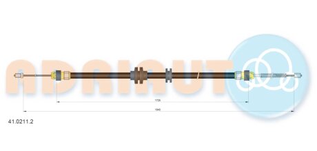 Тросик стояночного тормоза adriauto 4102112 на Сааб 9000