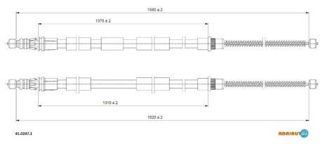 RENAULT трос ручного гальма GRAND ES adriauto 4102471