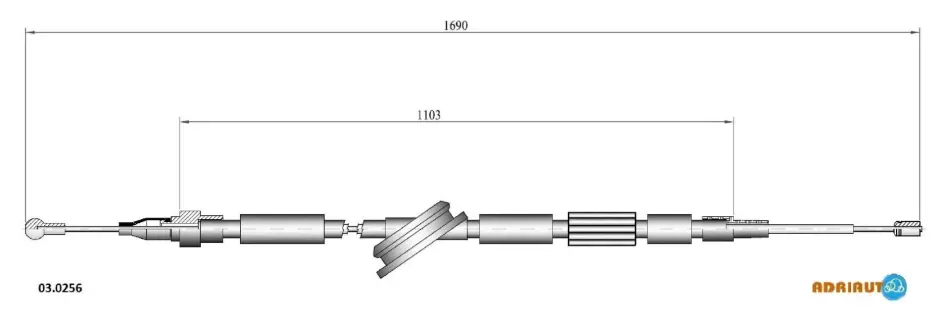 ADRIAUTO AUDI трос ручного гальма TT 98- 1665/1105 Adriauto 03.0256 (фото 1)