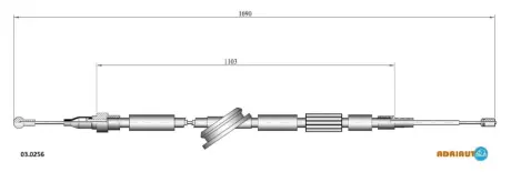 ADRIAUTO AUDI трос ручного гальма TT 98- 1665/1105 Adriauto 030256