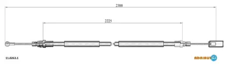 ADRIAUTO CITROEN Трос ручн.тормоза прав.C8 02- Adriauto 11.0263.1