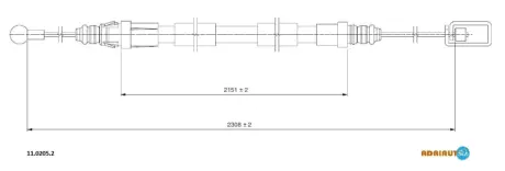 ADRIAUTO CITROEN Трос ручного тормоза C8 прав. adriauto 11.0205.2