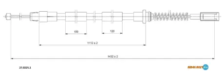 ADRIAUTO DB Трос ручного торм. лев./прав.Sprinter,VW Crafter 1432/1112mm 06- Adriauto 27.0225.1