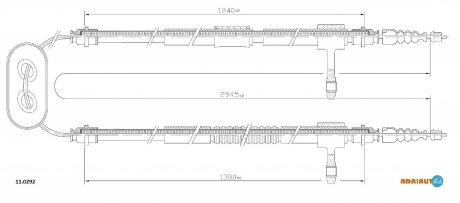 FIAT Трос ручного тормоза Croma adriauto 110292 на Фиат Крома 154-194