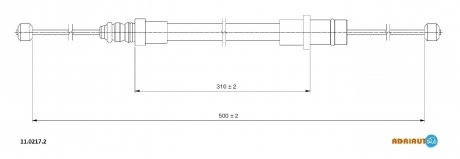 FIAT Трос ручного тормоза пер. Scudo -06, adriauto 1102172 на Пежо Експерт