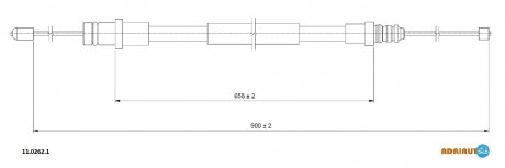 FIAT Трос ручного тормоза Scudo,Jumpy,Expert 1.9/2.0D adriauto 11.0262.1