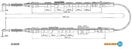 FORD Трос ручного тормоза Escort 1.6 86- adriauto 130229 на Форд Эскорт