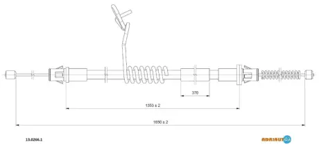 ADRIAUTO FORD Трос ручного тормоза Transit лев. 07- adriauto 13.0266.1