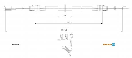FORD Трос ручного тормоза задн. лев.TRANSIT 06- adriauto 1302721 на Форд Транзит 6