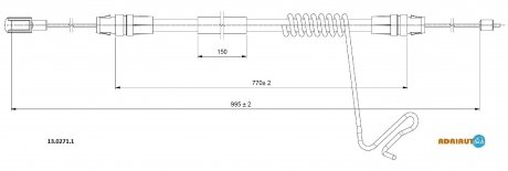FORD Трос ручного тормоза задн. прав.TRANSIT 06- adriauto 1302711 на Форд Транзит 6