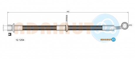 Шланг тормозной передний adriauto 121254