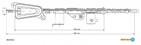 NISSAN Трос ручного тормоза прав.Almera 01- adriauto 2802141 на Ниссан Almera н16
