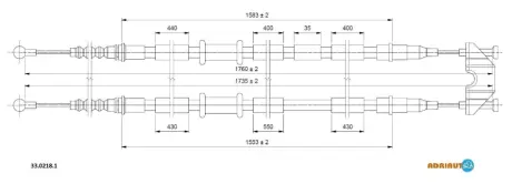 ADRIAUTO OPEL Трос ручного тормоза Astra SW 04- adriauto 33.0218.1