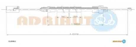 PEUGEOT Трос ручного тормоза задн. лев. 806 00- adriauto 11.0248.1 на Пежо 806