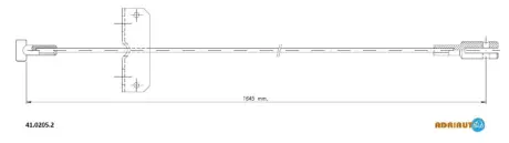 ADRIAUTO RENAULT Трос руч тормоза центр. Trafic II,Vivaro 01- (дл. база) adriauto 41.0205.2