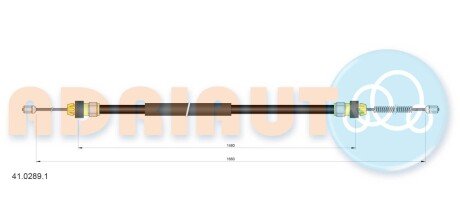 RENAULT Трос ручного тормоза Dacia, Sandero (лев/пр.) 1660/1478mm adriauto 41.0289.1