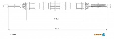 RENAULT Трос ручного тормоза задн. прав. CLIO III, MODUS / GRAND MODUS adriauto 4102092