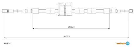 ADRIAUTO трос гальм. задн. правий AUDI A8 -02 Adriauto 030275