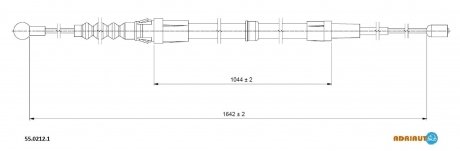 VW Трос ручного тормоза Polo -09 (1044mm) adriauto 5502121