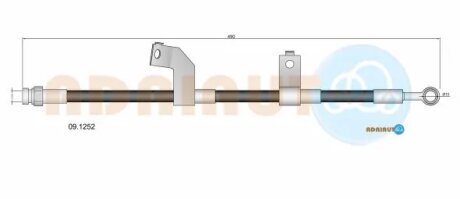 Шланг гальмівний передній adriauto 091252