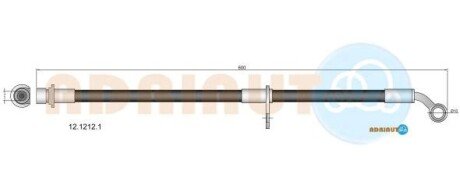 Шланг тормозной передний adriauto 12.1212.1