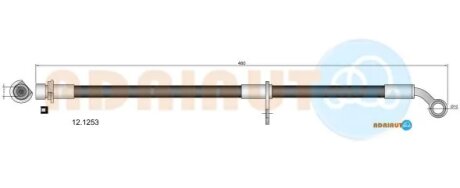 Шланг тормозной передний adriauto 121253