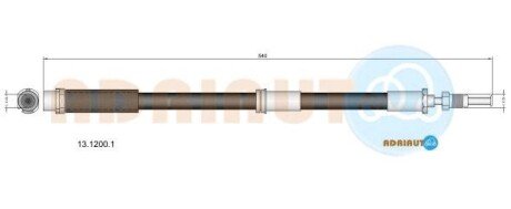 Шланг тормозной передний adriauto 13.1200.1