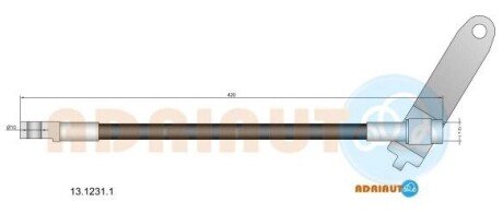 Шланг гальмівний передній adriauto 13.1231.1 на Форд Транзит 5