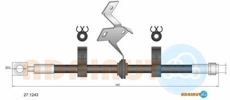Шланг тормозной передний adriauto 27.1243 на Мерседес Мл w163