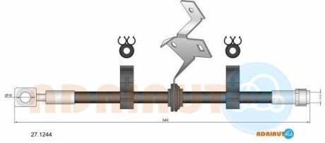 Шланг тормозной передний adriauto 27.1244 на Мерседес Мл w163