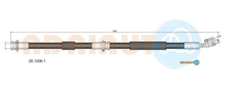 Шланг тормозной передний adriauto 28.1206.1 на Ниссан Primera