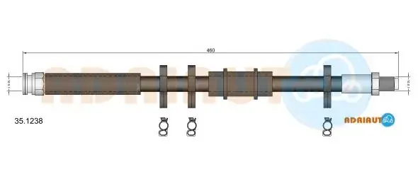 Шланг тормозной передний adriauto 35.1238