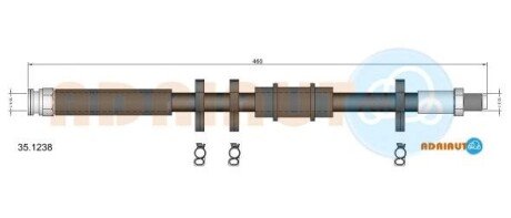 Шланг гальмівний передній adriauto 35.1238