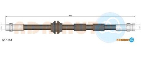 Шланг гальмівний передній adriauto 55.1251 на Сеат Альхамбра