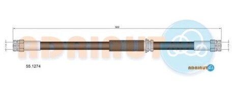 Шланг тормозной передний adriauto 55.1274