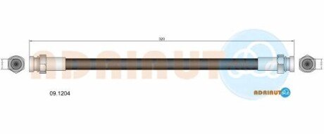 Шланг гальмівний задній adriauto 09.1204 на Киа Рио 1