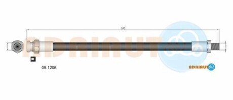 Шланг гальмівний задній adriauto 09.1206 на Киа Спортейдж 1