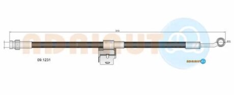 Шланг гальмівний задній adriauto 091231