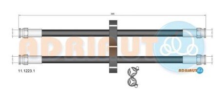 Шланг гальмівний задній adriauto 11.1223.1 на Фиат Фиорино