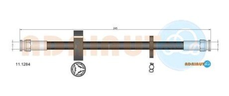 Шланг тормозной задний adriauto 11.1284 на Фиат Мареа уикенд