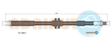Шланг гальмівний задній adriauto 13.1206.1