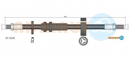 Шланг тормозной передний adriauto 011218