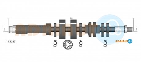 Шланг тормозной передний adriauto 111283 на Фиат Пунто