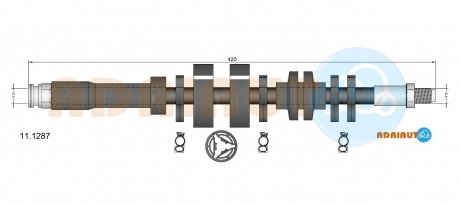 Шланг гальмівний передній adriauto 11.1287