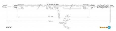 Трос ручного тормоза adriauto 1302101